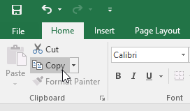 Copy command in Excel