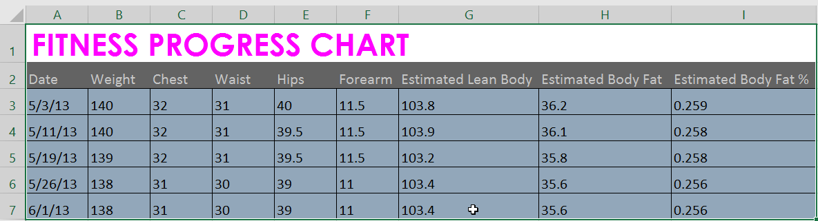 Selecting cells for horizontal alignment