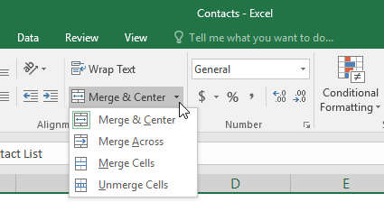 Merge options