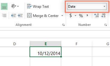 Date dropdown menu
