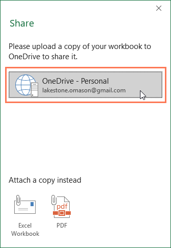 Upload to OneDrive prompt