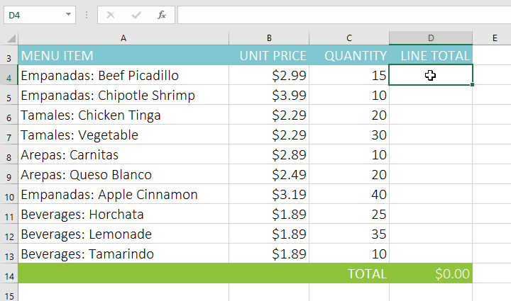 Selecting first cell for relative reference formula