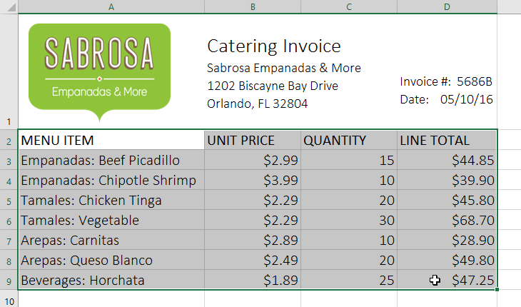 Dataset before converting to table