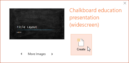 Create presentation from template