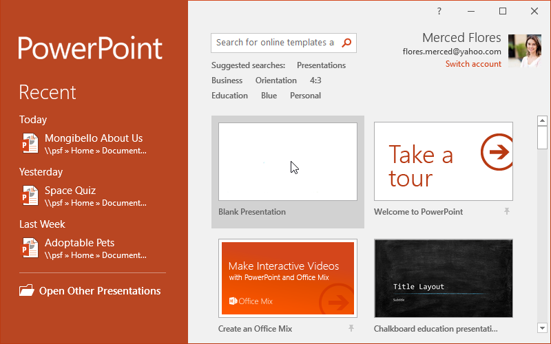 PowerPoint interface overview