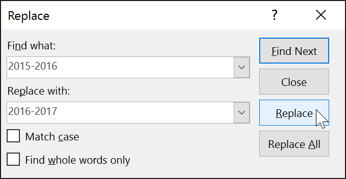 Replacing text in PowerPoint
