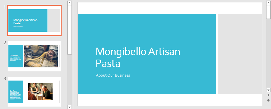 Theme applied to PowerPoint presentation