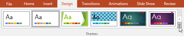 Themes group on the PowerPoint Design tab