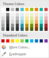 Theme colors menu in PowerPoint