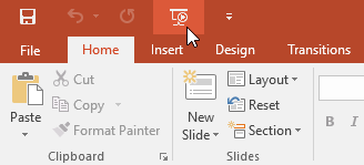 Starting a slideshow in PowerPoint