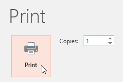 Print button in PowerPoint
