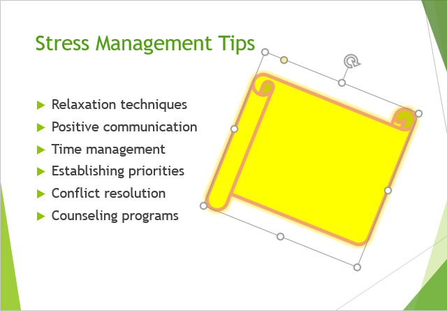 A changed shape on the slide after using Change Shape