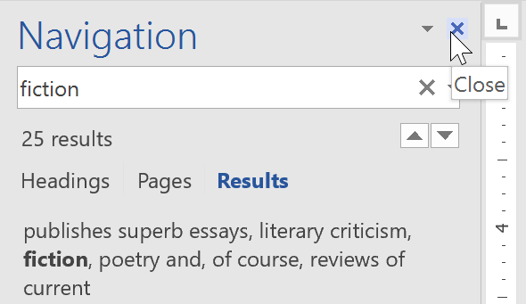 Advanced find options menu
