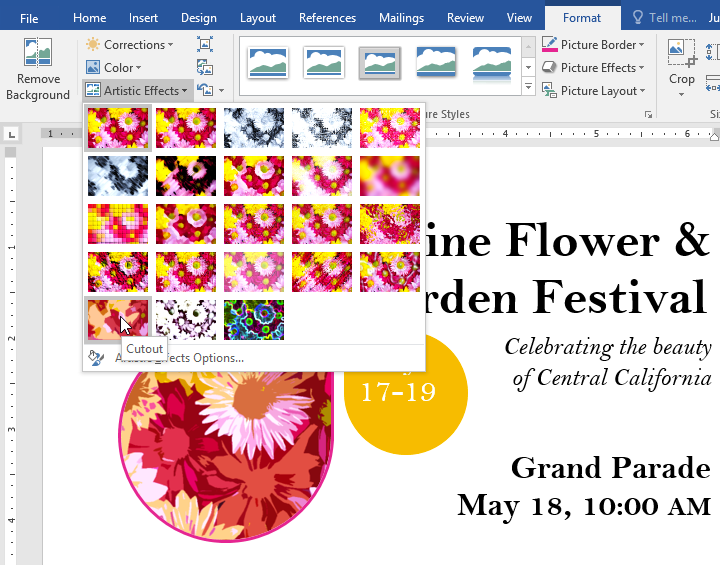 Artistic effects gallery