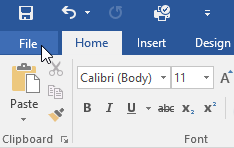 Backstage View File Tab