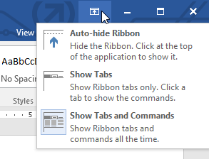 Ribbon Display Options