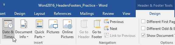 Date and time command