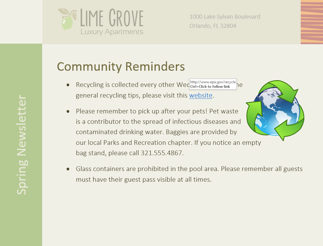 Insert Hyperlink dialog box