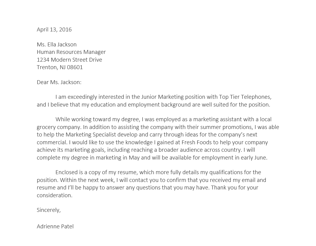 Completed resume example