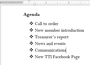 Bulleted list result