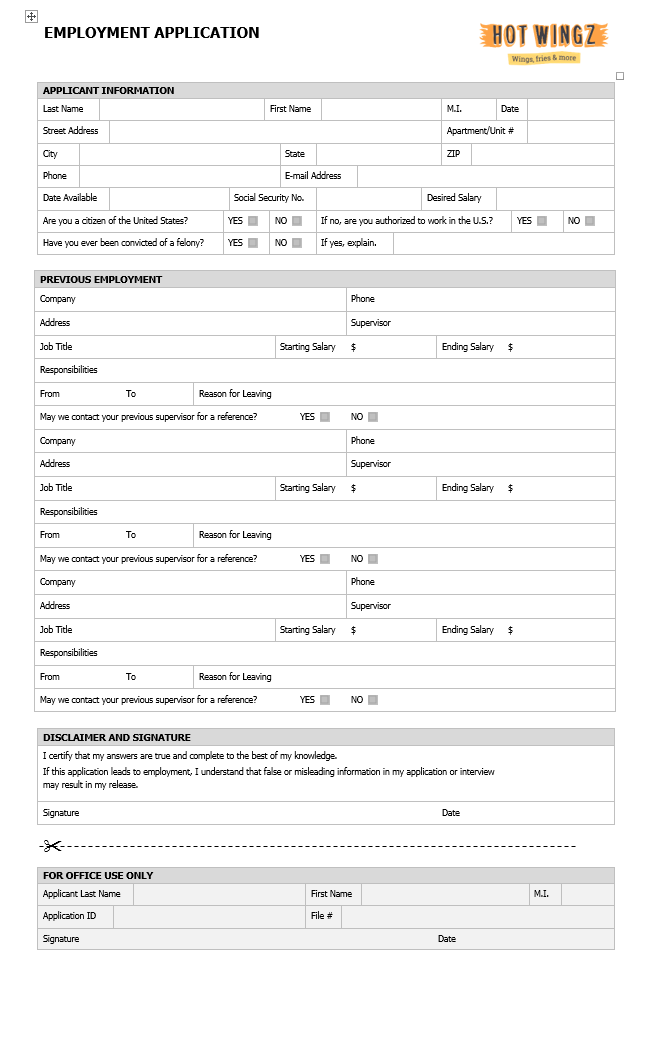 Completed page layout example