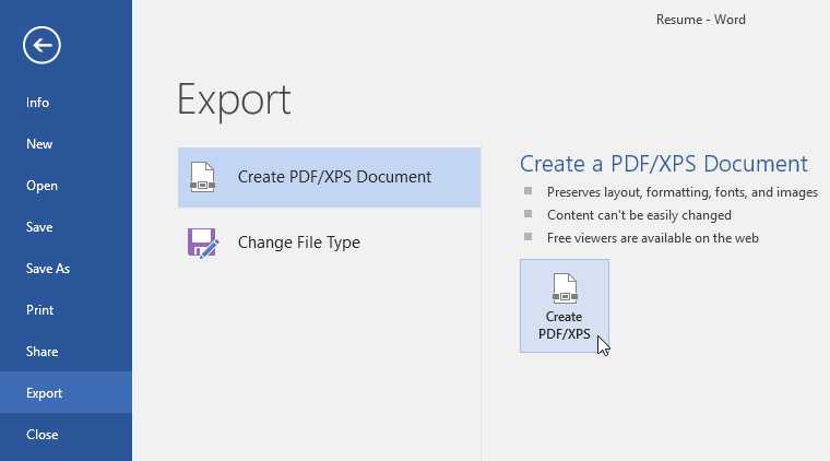 Create PDF command