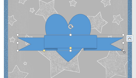 Resizing shape using handles