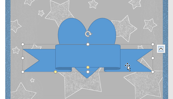 Shape selected with handles